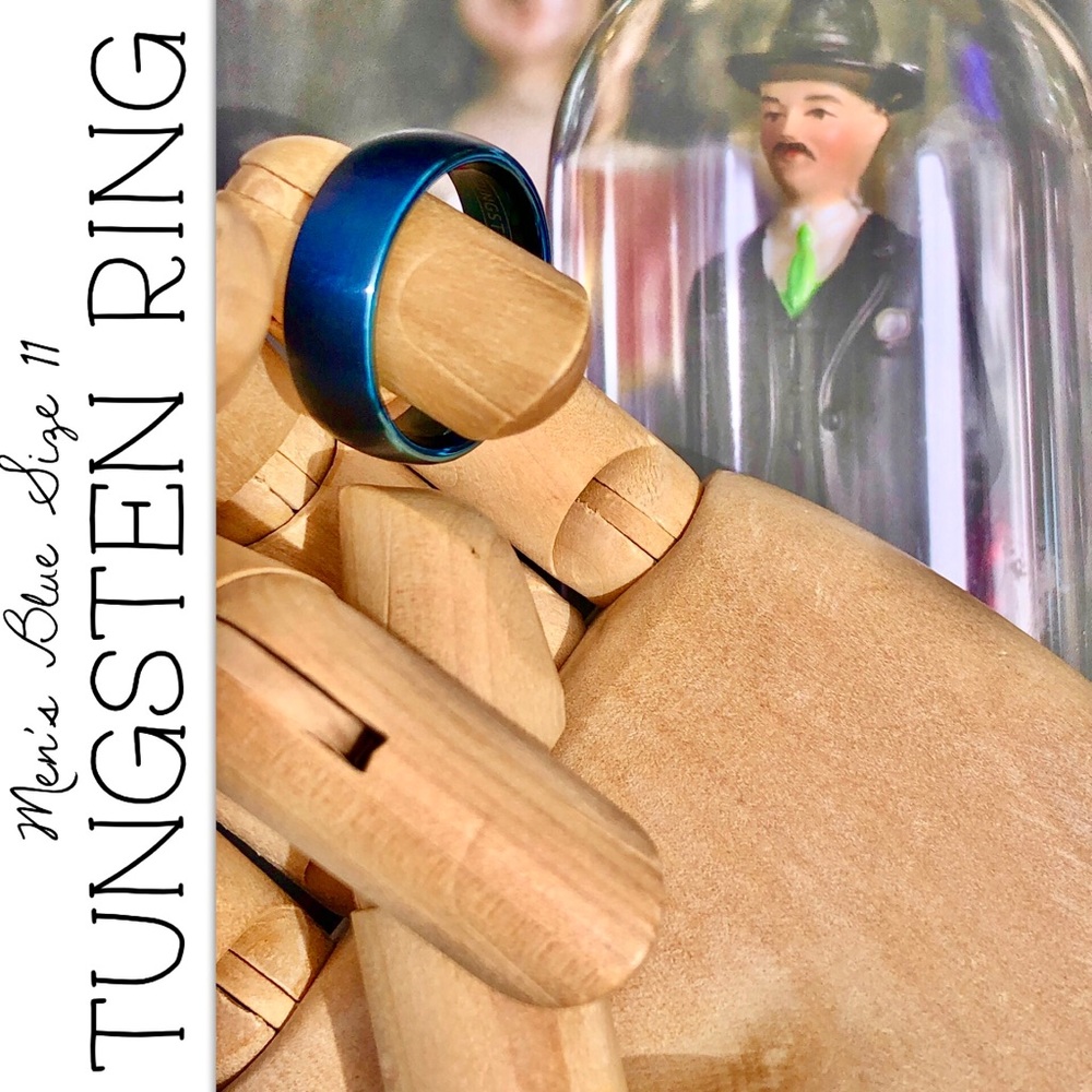 Men's Blue Tungsten Ring